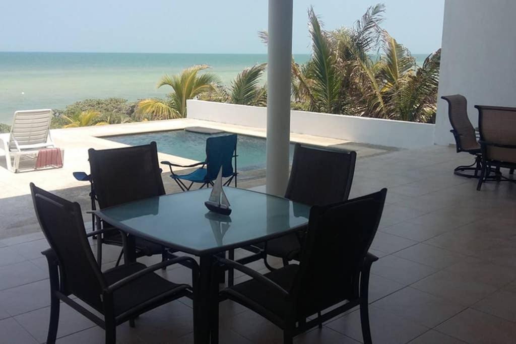 Designer'S House Beach Front Superb Ocean View Hi Speed Wifi Villa Telchac Puerto Exteriör bild